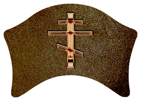 DABAN-519-BZ-SH-BR Bronze Orthodox Cross Shimmer Brown
